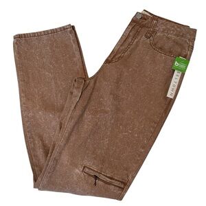 TINSELTOWN Pecan Midrise Relaxed Straight Cargo Jeans Size 1/25 *NEW*
